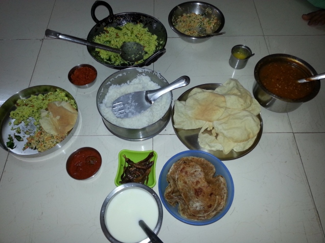 Traditional Fare, Except Pappad which is usually not made on this festival